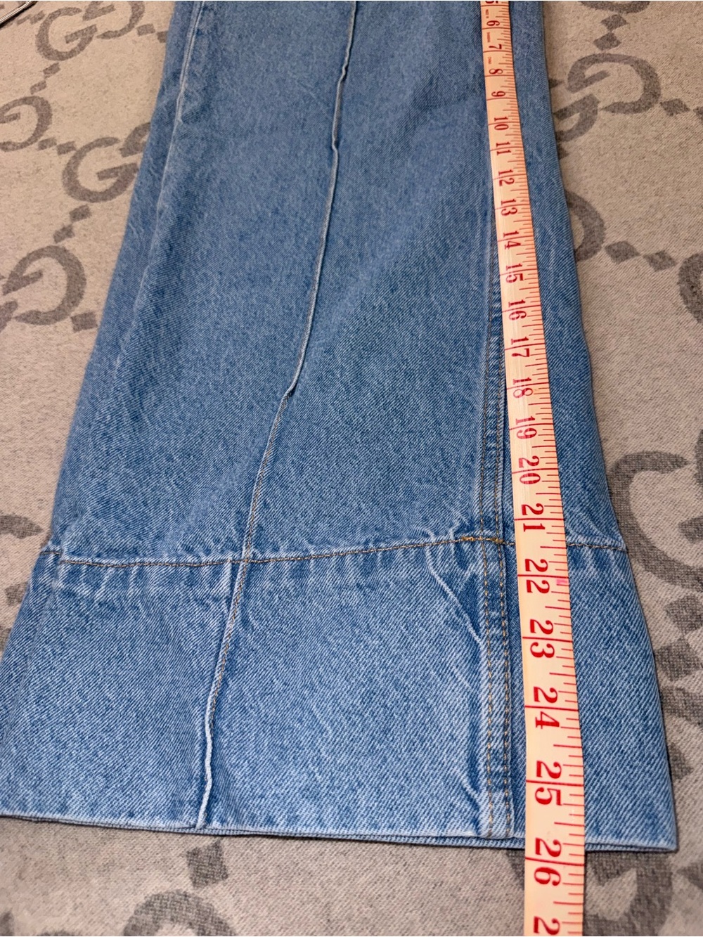 Light Blue Wide Leg Jeans - Women's Flare Denim - Picture 12 of 12